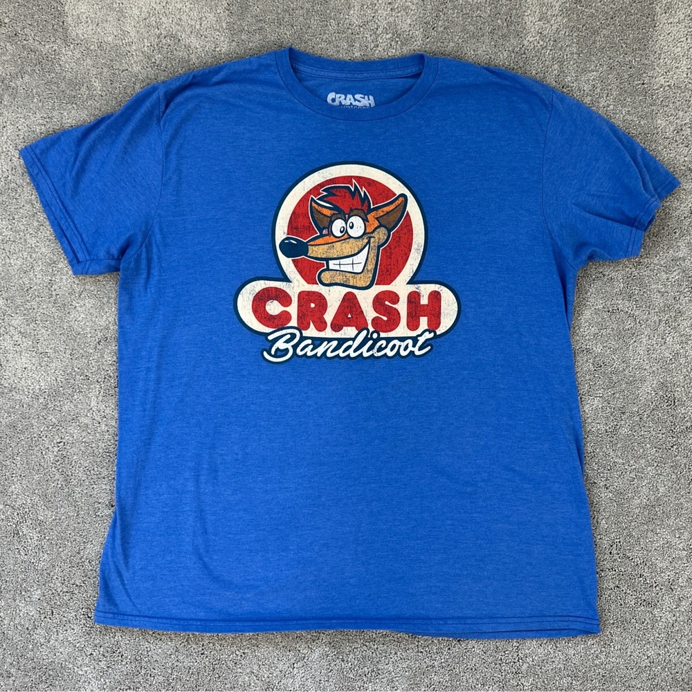 Crash Bandicoot Official Tee Royal Blue XL‎ Activision Licensed Retro